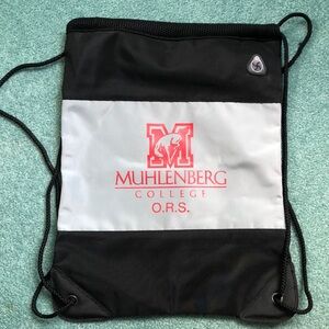Muhlenberg college Black and Gray Drawstring Bag